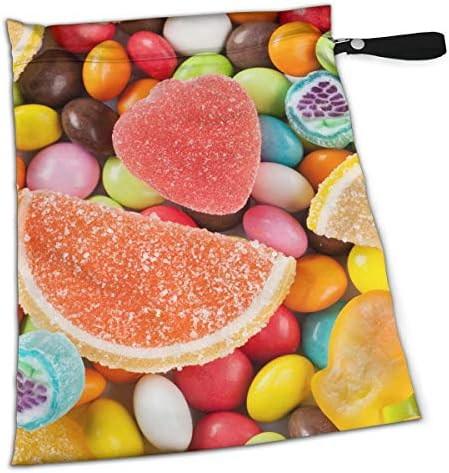 Pummbaby Watermelon Orange Cute Candy Workout Laundry Reusable Wet Dry Separation Travel Beach Gym Tote Bags Dirty Clothes and Wet Wipe Holder for Diaper Packing Bag Pads Hanging Set