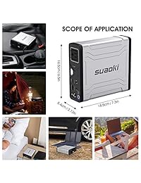 Suaoki   Generadores solares, estación de alimentación portátil G500 500 Wh, generador de acampada batería de litio, paquete de alimentación con 110 V 300 W (pico de 600 W), inversor de onda sinusoidal pura de CA para una emergencia de presión positiva co