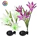 Solar Garden Stake Lights - 2 Pack Outdoor Solar Powered Lights with 8 Lily Flower, Multi-Color Changing LED Solar Decorative Lights for Garden, Patio, Backyard Decor (Purple & White)