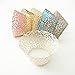 Gospire 50 pcs Pearl Lace Filigree Wedding Cupcake Wrapper Baking Cake Cups Wraps Party Decoration Laser Cut Silver Gray