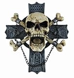 Gothic Skull & Crossbones Celtic Cross Wall Hanging