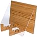 KitchenWarePlus Recipe Book Holder - Bamboo Cookbook Stand for iPad or Tablet for the Kitchen with Protective Splash Guard. Easy Clean Book Stand.