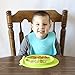 Silicone Bowl and Silicone Plate Easily Wipe Clean - Self Feeding Set Reduces Spills - Spend Less Time Cleaning After Meals with a Baby or Toddler - Set Includes 2 Colors (Lime Green/Turquoise)