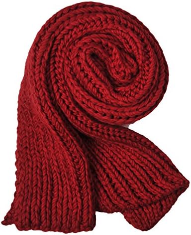 Unisex Classic Fashion Winter Solid Color Knitted Infinity Scarf Red B