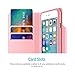 iPhone 6S Wallet Case, Maxboost [Elegance Series] iPhone Wallet Cover for iPhone 6 / 6S Protective PU Leather Card Case w/3 Card Slots + Side Pocket Flip Magnetic - Light Teal/Pink