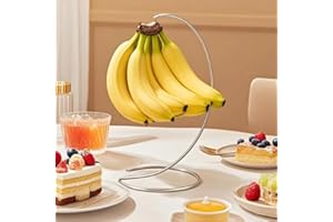 Banana Hanger for Countertop, Stainless Steel Banana Holder Stand, Prevents Bruising, 10.5 in Tall with 6 in Stable Base, Kit