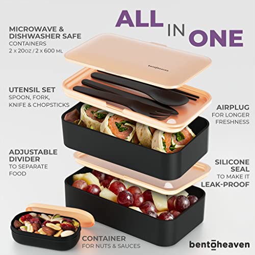 Bentoheaven Premium Bento Lunch Box in 8 Colors, 2 Compartments