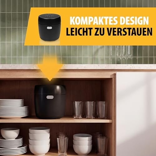 Digitaler Reiskocher mit Low-Carb-Funktion, 8 Automatikprogramme, 0,6 L Reis Kapazität, Digitales Bedienfeld, Leicht zu Reinigen, RK-6238