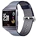 Fitbit Ionic Bands Nylon for Women Men, hooroor Woven Nylon Replacement Sport Wrist Band Strap with Classic Metal Buckle for Fitbit Ionic Smart Watch Smoke Gray Silver Burnt Orange