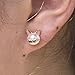Cat Earrings Sterling Silver Freshewater Pearl Stud Earrings Cat Lover Gifts for Women
