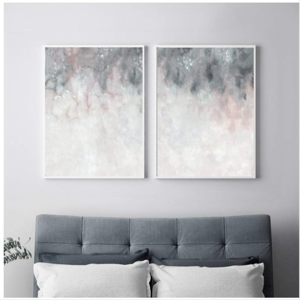 WUJUNHAOFBH Wall Art Canvas Painting Bedroom Decor Blush Pink Grey Abstract Art Posters And Prints Wall Pictures Home Decoration50x70cm No Frame