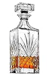 James Scott Crystal Decanter for Whiskey, Liquor and Bourbon - 25 Oz. Lead Free | Irish Cut design | Gift Box