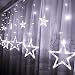Ucharge Star Curtain Lights, With 12 Stars 138pcs Waterproof Linkable Curtain Lights, Great Decoration for Wedding, Christmas, Holiday, Party and Home - White Star Curtain