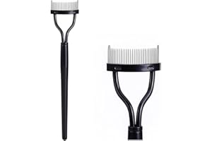 BLUELANS Eyelash Comb Eyebrow Brush Eyelash Separator Mascara Applicator Eyelash Definer With Comb Cover Arc Designed Cosmetic Brushes Tool Black for Women A