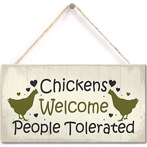 None/Brand Lustiges Hühner-Schild zum Aufhängen, Haustier-Schild, Hühner-Zubehör, Garten, Geschenk, 25,4 x 12,7 cm