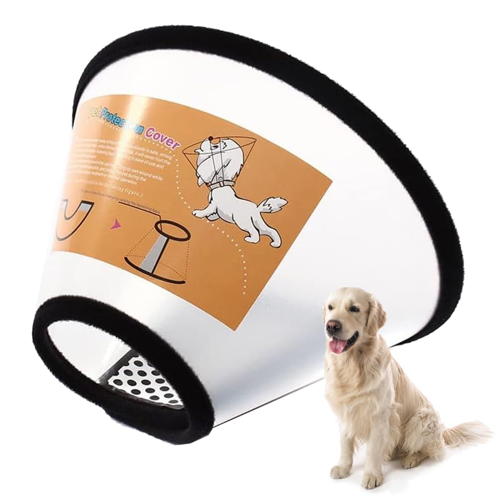 Dog Cone Collar After Surgery Recovery Collars for Dogs Cats, Cats Dog Cones for Anti-Licking Pet Protective Neck Cone Stop Licking, Adjustable Plastic Soft Collar for Wound Dogs and Cats（NO：8）