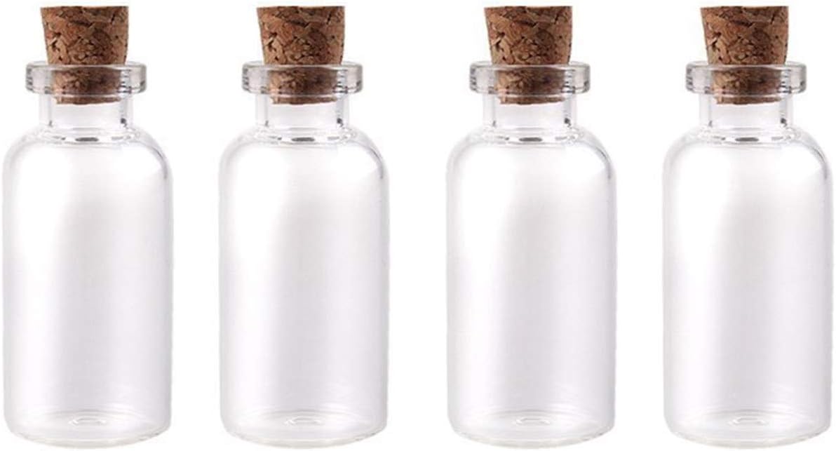 YTWANG 24PC Small Mini Glass Jars with Cork Stoppers (5ML-18MM40MM)