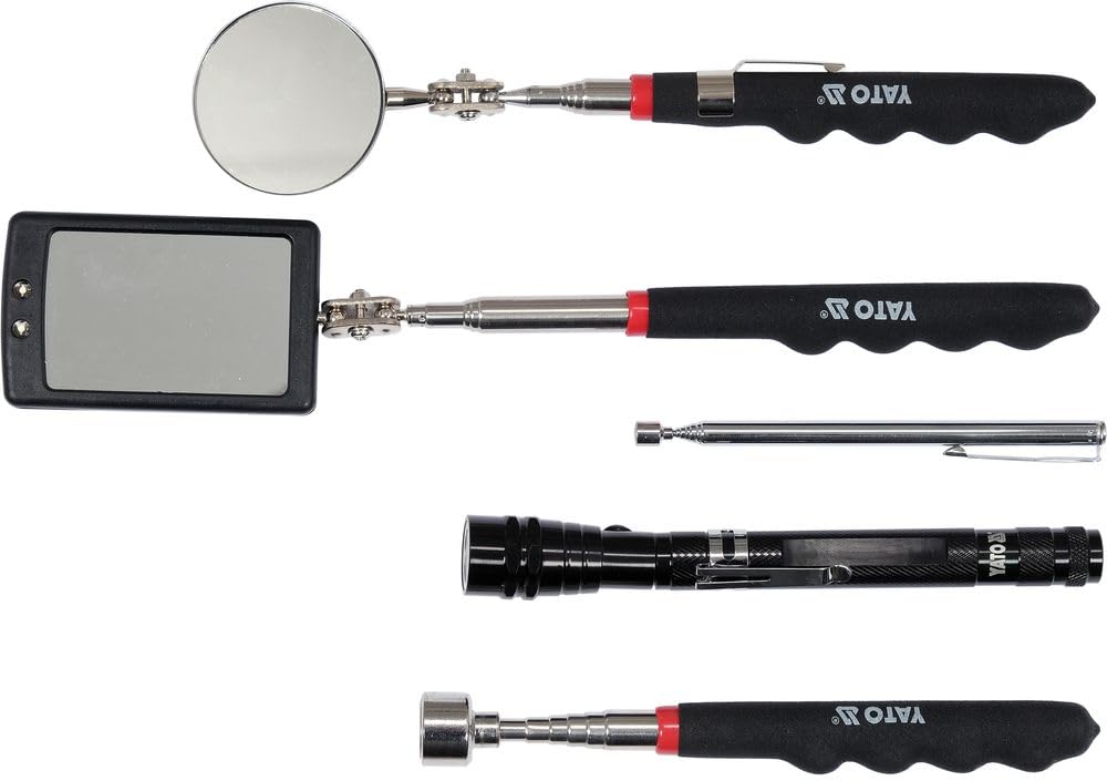 YATO YT-06622 Telescopic Mirror and Pick Up Tool Set 5pcs with Torch