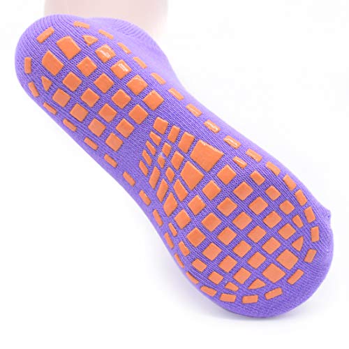 6 Packs Toddler Socks Non Skid Socks for Kids Anti Slip Ankle Socks With Grips for Hospital, Yoga, trampoline (L)