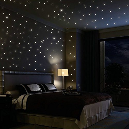 Glow In The Dark Stars Wall Stickers, 504 Adhesive Dots and Moon for Starry Sky, Kid Bedroom Decor or Birthday Gift, Beautiful Wall Decals for Kids Room Decor