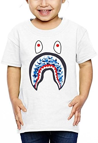 Customized Poly Cotton Popular Bape Children's T-shirt White Round Neck