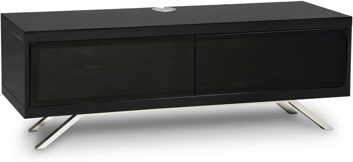 MDA Designs TUCANA 1200 HYBRID BLACK Beam Thru Remote-Friendly up to 60" Flat Screen TV Cabinet Stand, Width: 120cm - Image 3