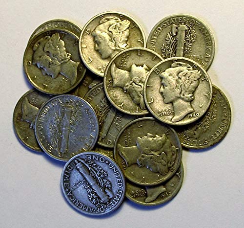 2 1916+Silver+Mercury+Dimes+Circulated