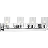 Progress Lighting Goodwin Collection 29.25 in. 4-Light Polished Chrome Modern Vanity Light with Clear Glass for Bathroom