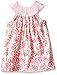 Mud Pie Baby Girls' Sleeveless Smocked Neckline Sun Dress, Pink Flowers/Bunny, 6-9 Months