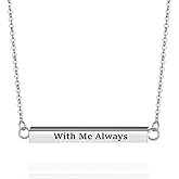 RIPFEVURN Horizontal Bar Cremation Jewelry Urn Necklaces for Ashes for Women Men Stainless Steel Cube Urn Locket for Human Ashes Holder Memorial Keepsake Pendant With Me Always