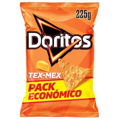 Tex Mex, Nachos con sabor a queso, Producto de Aperitivo, bolsa familiar, 225 gr