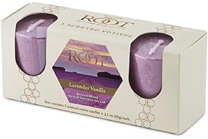 Root Candles Scented Votive Candles Beeswax Blend Premium Handcrafted 20-Hour Votives, 3-Count, Lavender Vanilla