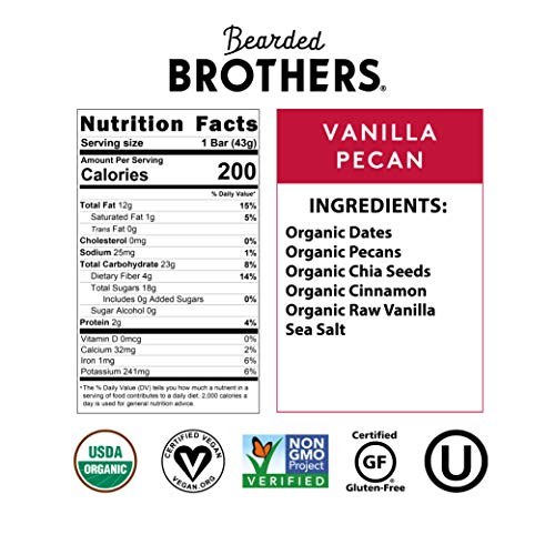 Bearded Brothers Vegan Organic Food Bar Gluten Free, Paleo and Whole