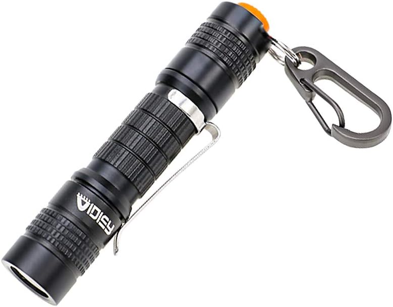 AIDIER A8 Small Pocket EDC Keychain Flashlight, Mini Portable LED Waterproof Super Bright Tail Switch Light with Clip and AAA Battery