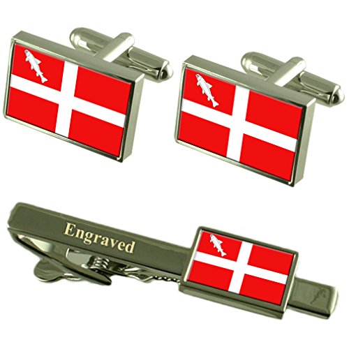 Select Gifts Ville d’Annecy France manchette Cravate Drapeau gravé Set