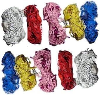 Plastic Rice Lights Serial Bulbs Ladi Decoration Lighting (Set of 5) and (10 Meter) Multicolour for Indoor, Outdoor, DIY, Diwali Christmas Eid and Other Festive Season