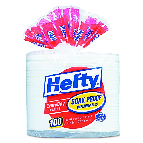 Hefty D28100 Soak Proof Tableware, Foam Plates, 8 7/8" dia, Pack of 100