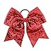 inSowni 12 Pack X-Large Big Glitter Sequin Cheer Bow Hair Ties Scrunchies Bands Ponytail Holders Elastics for Baby Toddlers Girls Women