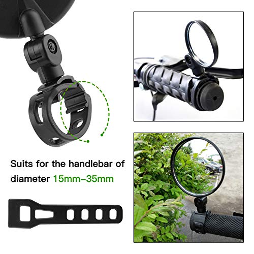 MHOYI Fietsspiegels Verstelbare Stuurspiegel Fietsspiegel Achteruitkijkspiegel Stuurspiegel Voor fiets Motorfiets E-bike… - Image 5