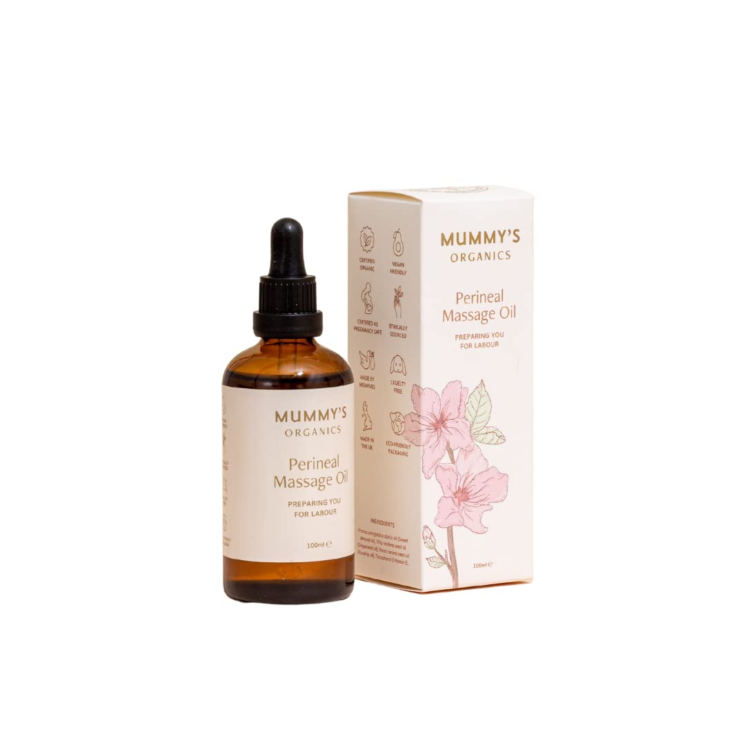 Organic Perineal Massage Oil | Almond & Rosehip Oil | Pregnancy & Maternity Care | Prevents Tears | Award-Winning | Made by Midwives | Labour Essentials | Mummy's Organics | 100ml