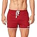 Baleaf Men's Fitted Bodybuilding Gym Shorts Zipper Pockets Dark Red Size M