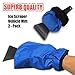 Zento Deals Waterproof Ice Scraper Vehicle Mitt - 2-Pack Blue Car Windshield Ice Snow Remover Glove