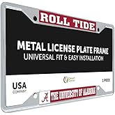 Desert Cactus University of Alabama License Plate Frame UA Bama Crimson Tide Holder for Front or Back of Car Officially Licensed Crimson Tide Metal (Mascot)