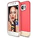Galaxy S6 Case, Maxboost Vibrance Series Soft-Interior Scratch Protection Metallic Finished Base with Slider Style Hard Case for Samsung Galaxy S6 - Italian Rose / Champagne Gold