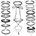 Women's Black Velvet Choker Necklace for Girls Lace Choker Tattoo Necklace 20 Pieces