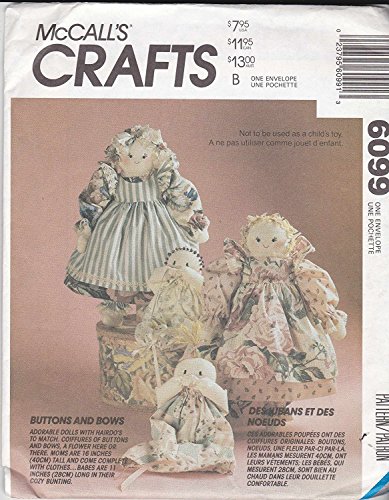 McCall's Crafts Pattern 6099 ~ Buttons and Bows Country Novelty Hair Dolls and Babies