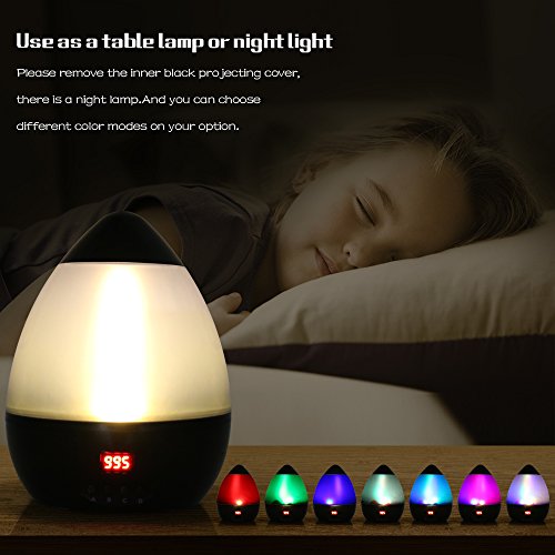 Star Sky Night Light, 360-Degree Rotating Star Projector, LBell Newest 8 Light Colors Romantic Room Cosmos Lamp with LED Timer Auto-Shut Desk Lamp for Kids Baby Bedroom, Christmas Gift(Black)