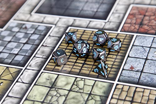 image for Forged Dice Co. Metal Gunmetal Silver Color with Arctic Ice Blue Numbe