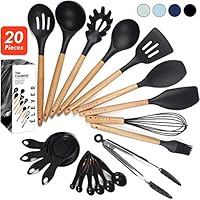 ÉLEVER Kitchen Utensil Set - 20 Cooking Utensils. Kitchen Gadgets for Nonstick Cookware Set. Kitchen Accessories, Silicone Spatula set, Serving Utensils. Best Silicone Kitchen Utensils Tools Gifts