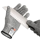 Pictek Cut Resistant Gloves, High Performance Level 5 Protection, Food Grade Cut Proof Gloves Knit Wrist Glove for Cutting and slicing, 1 pair (Large)